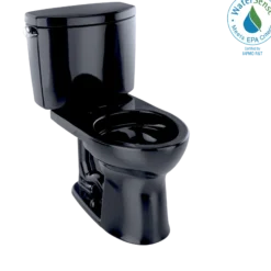 TOTO Drake II Two-Piece Round 1.28 GPF Universal Height Toilet, Ebony, Vitreous China, CST453CEF#51