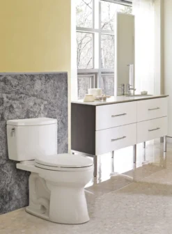 TOTO Drake II Two-Piece Round 1.28 GPF Universal Height Toilet with CEFIONTECT, Colonial White, Vitreous China, CST453CEFG#11