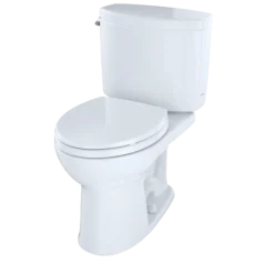 TOTO Drake II Two-Piece Round 1.28 GPF Universal Height Toilet with CEFIONTECT, Colonial White, Vitreous China, CST453CEFG#11