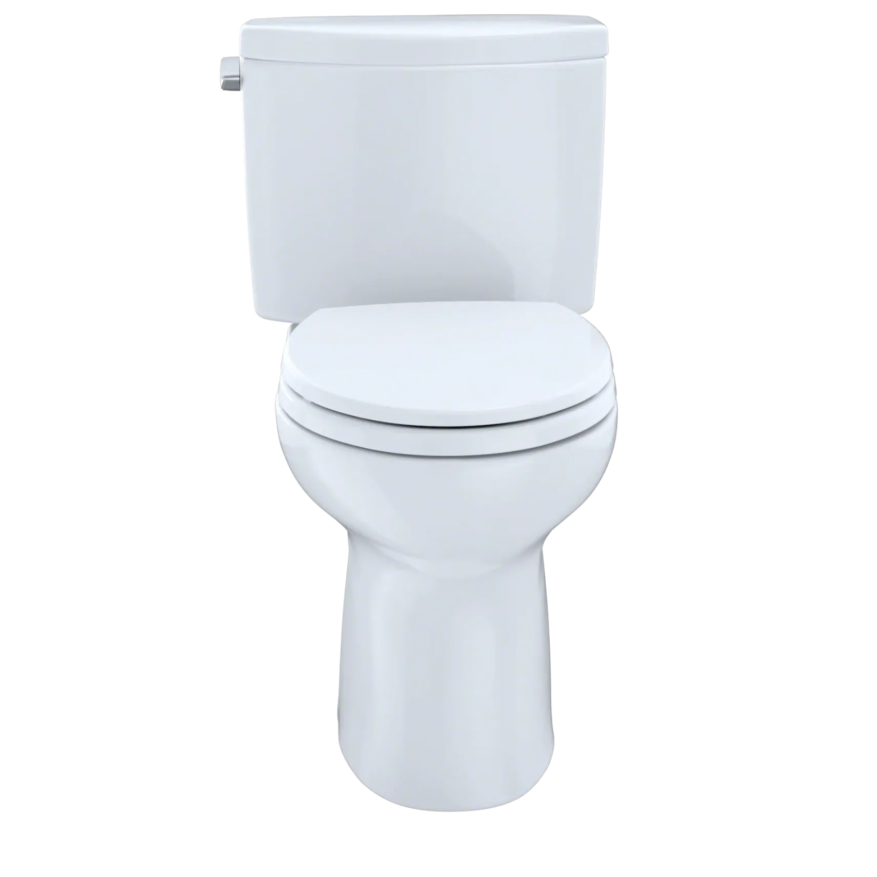 TOTO Drake II Two-Piece Round 1.28 GPF Universal Height Toilet with CEFIONTECT and Right-Hand Trip Lever, Cotton White, Vitreous China, CST453CEFRG#01