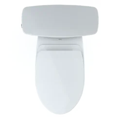 TOTO Drake Transitional Two-Piece Elongated 1.28 GPF Universal Height TORNADO FLUSH Toilet with CEFIONTECT and SoftClose Seat, WASHLET+ Ready, Cotton White, Vitreous China, MS786124CEFG#01