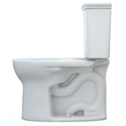 TOTO Drake Transitional Two-Piece Round 1.28 GPF Universal Height TORNADO FLUSH Toilet with CEFIONTECT, Cotton White, Vitreous China, CST785CEFG#01