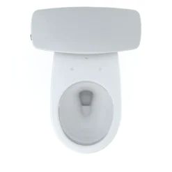 TOTO Drake Transitional Two-Piece Round 1.28 GPF Universal Height TORNADO FLUSH Toilet with CEFIONTECT, Cotton White, Vitreous China, CST785CEFG#01