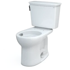 TOTO Drake Transitional Two-Piece Round 1.28 GPF Universal Height TORNADO FLUSH Toilet with CEFIONTECT, Cotton White, Vitreous China, CST785CEFG#01