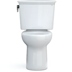 TOTO Drake Transitional Two-Piece Round 1.28 GPF Universal Height TORNADO FLUSH Toilet with CEFIONTECT, Cotton White, Vitreous China, CST785CEFG#01
