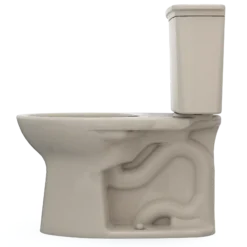 TOTO Drake Transitional Two-Piece Elongated 1.28 GPF TORNADO FLUSH Toilet with CEFIONTECT, Bone, Vitreous China, CST786CEG#03