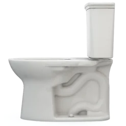 TOTO Drake Transitional Two-Piece Elongated 1.28 GPF TORNADO FLUSH Toilet with CEFIONTECT, Colonial White, Vitreous China, CST786CEG#11