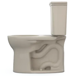 TOTO Drake Transitional Two-Piece Round 1.28 GPF Universal Height TORNADO FLUSH Toilet with CEFIONTECT, Bone, Vitreous China, CST785CEFG#03