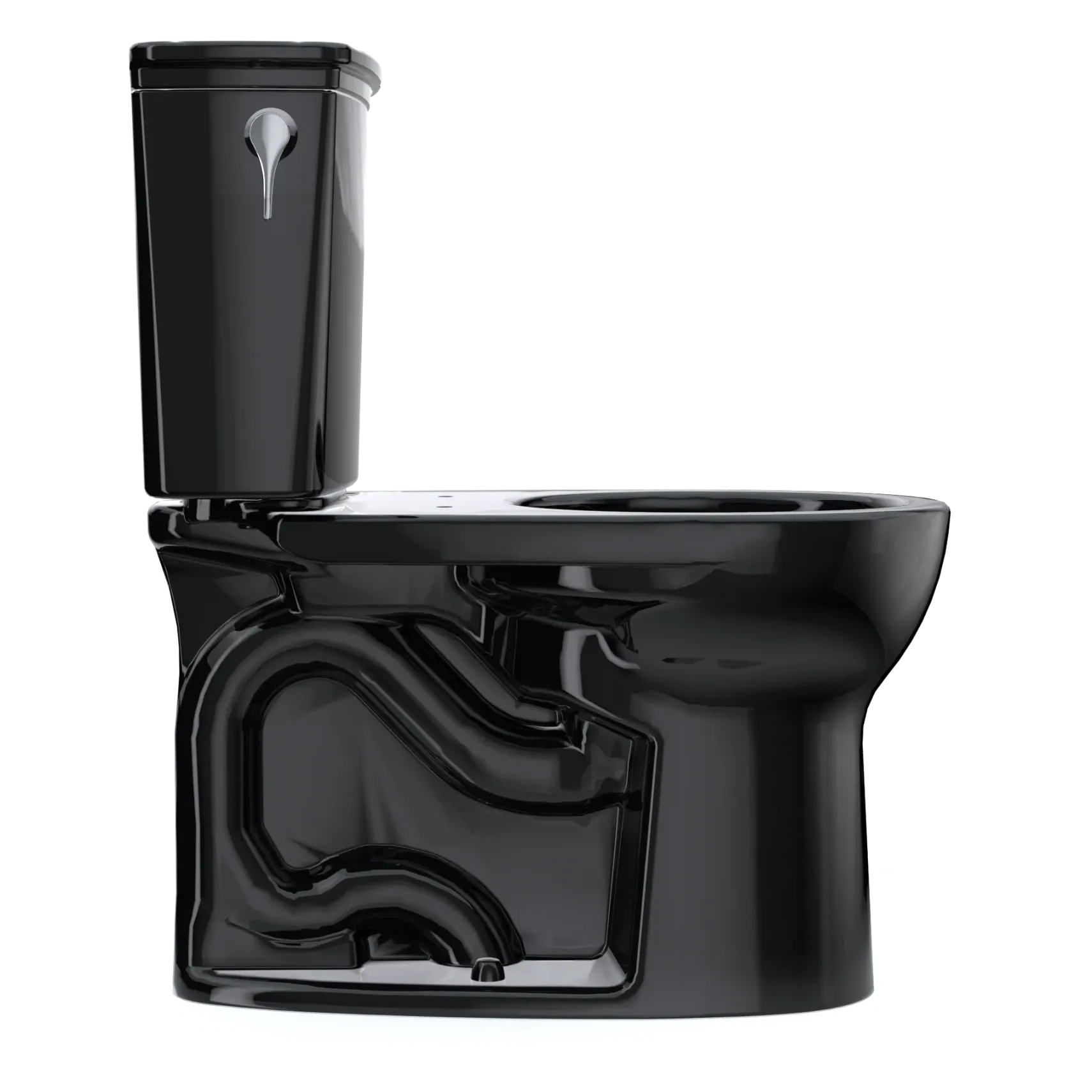 TOTO Drake Transitional Two-Piece Round 1.28 GPF Universal Height TORNADO FLUSH Toilet, Ebony, Vitreous China, CST785CEF#51