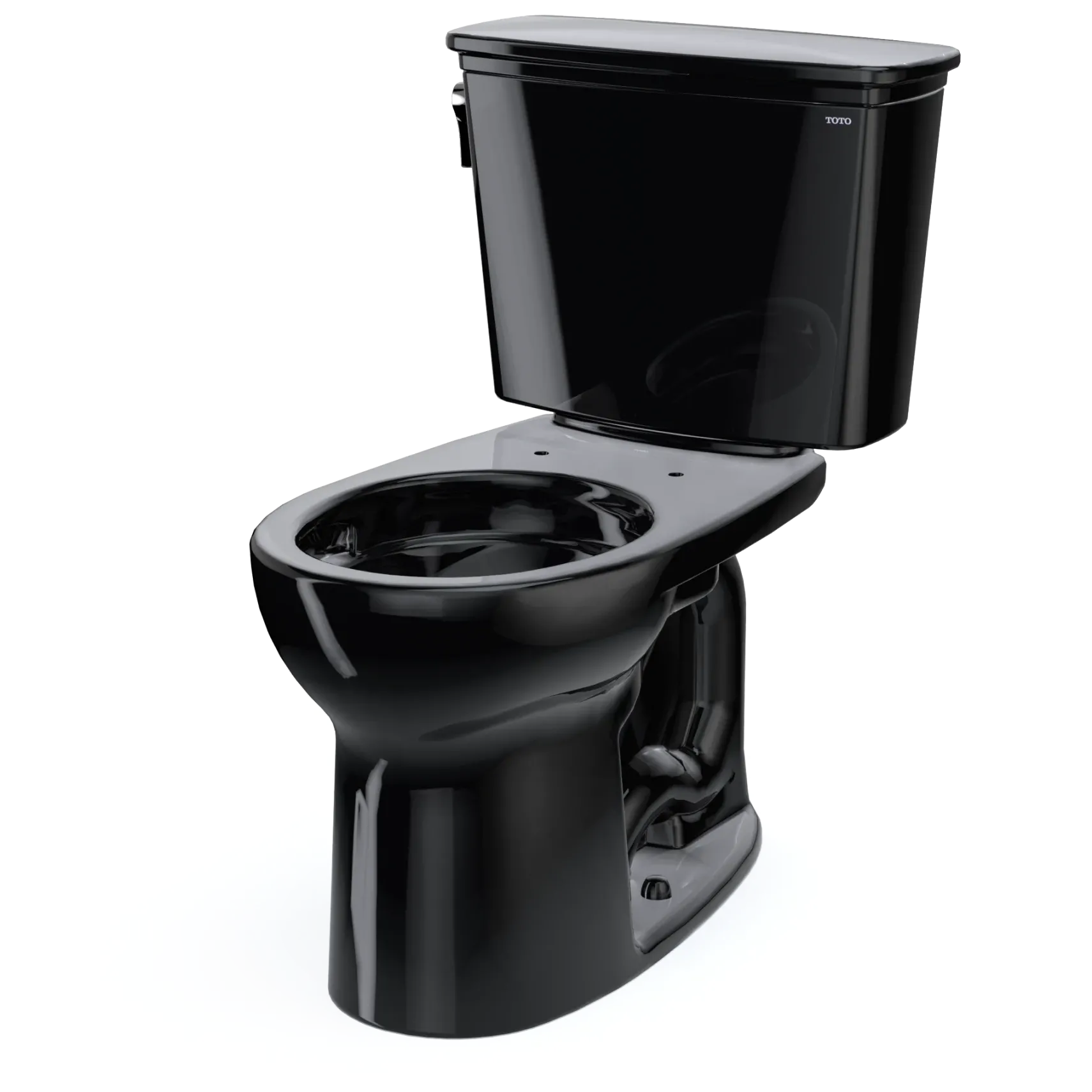 TOTO Drake Transitional Two-Piece Round 1.28 GPF Universal Height TORNADO FLUSH Toilet, Ebony, Vitreous China, CST785CEF#51