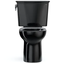 TOTO Drake Transitional Two-Piece Round 1.28 GPF Universal Height TORNADO FLUSH Toilet, Ebony, Vitreous China, CST785CEF#51