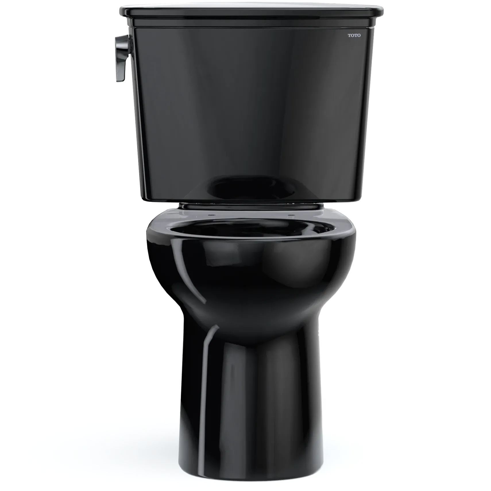 TOTO Drake Transitional Two-Piece Round 1.28 GPF Universal Height TORNADO FLUSH Toilet, Ebony, Vitreous China, CST785CEF#51
