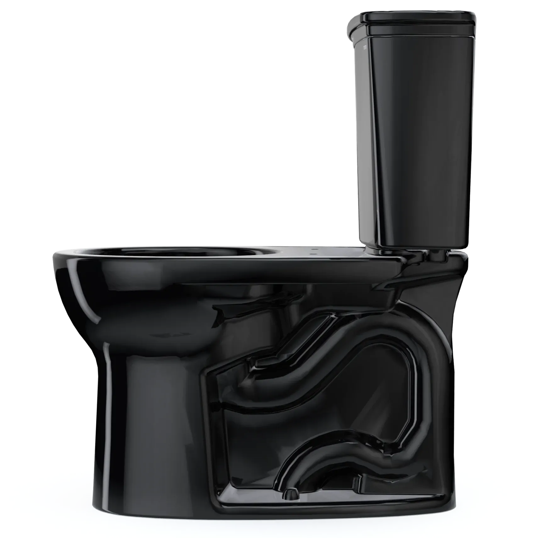 TOTO Drake Transitional Two-Piece Round 1.28 GPF Universal Height TORNADO FLUSH Toilet, Ebony, Vitreous China, CST785CEF#51