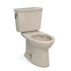 TOTO Drake Transitional Two-Piece Elongated 1.28 GPF Universal Height TORNADO FLUSH Toilet with CEFIONTECT, Bone, Vitreous China, CST786CEFG#03