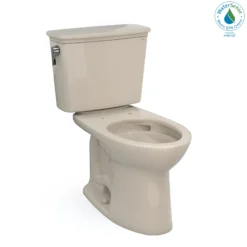 TOTO Drake Transitional Two-Piece Elongated 1.28 GPF Universal Height TORNADO FLUSH Toilet with CEFIONTECT, Bone, Vitreous China, CST786CEFG#03