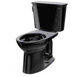 TOTO Drake Transitional Two-Piece Elongated 1.28 GPF Universal Height TORNADO FLUSH Toilet, Ebony, Vitreous China, CST786CEF#51