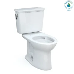 TOTO Drake Transitional Two-Piece Elongated 1.28 GPF Universal Height TORNADO FLUSH Toilet with CEFIONTECT, Cotton White, Vitreous China, CST786CEFG#01