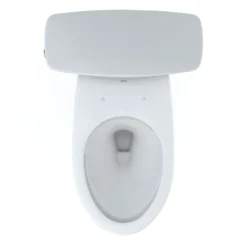 TOTO Drake Transitional Two-Piece Elongated 1.28 GPF Universal Height TORNADO FLUSH Toilet with CEFIONTECT, Cotton White, Vitreous China, CST786CEFG#01