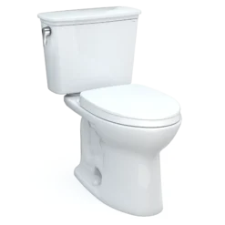 TOTO Drake Transitional Two-Piece Elongated 1.28 GPF Universal Height TORNADO FLUSH Toilet with CEFIONTECT, Cotton White, Vitreous China, CST786CEFG#01