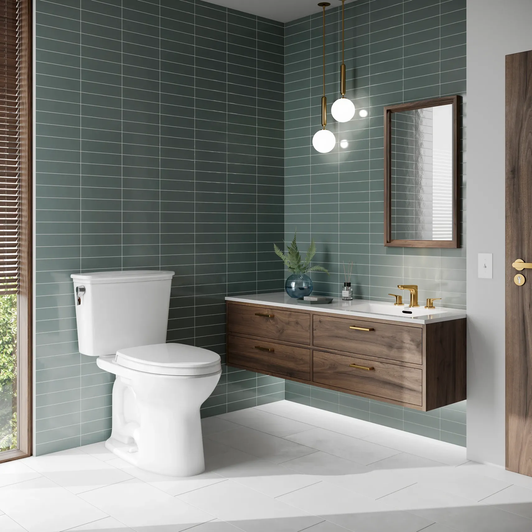 TOTO Drake Transitional Two-Piece Elongated 1.28 GPF Universal Height TORNADO FLUSH Toilet with CEFIONTECT, Cotton White, Vitreous China, CST786CEFG#01