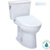 TOTO Drake Transitional WASHLET+ Two-Piece Elongated 1.28 GPF Universal Height TORNADO FLUSH Toilet with S7 Contemporary Bidet Seat, Cotton White, Vitreous China|Plastic, MW7864726CEFG.10#01