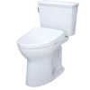 TOTO Drake Transitional WASHLET+ Two-Piece Elongated 1.28 GPF Universal Height TORNADO FLUSH Toilet with S7 Contemporary Bidet Seat, Cotton White, Vitreous China|Plastic, MW7864726CEFG#01