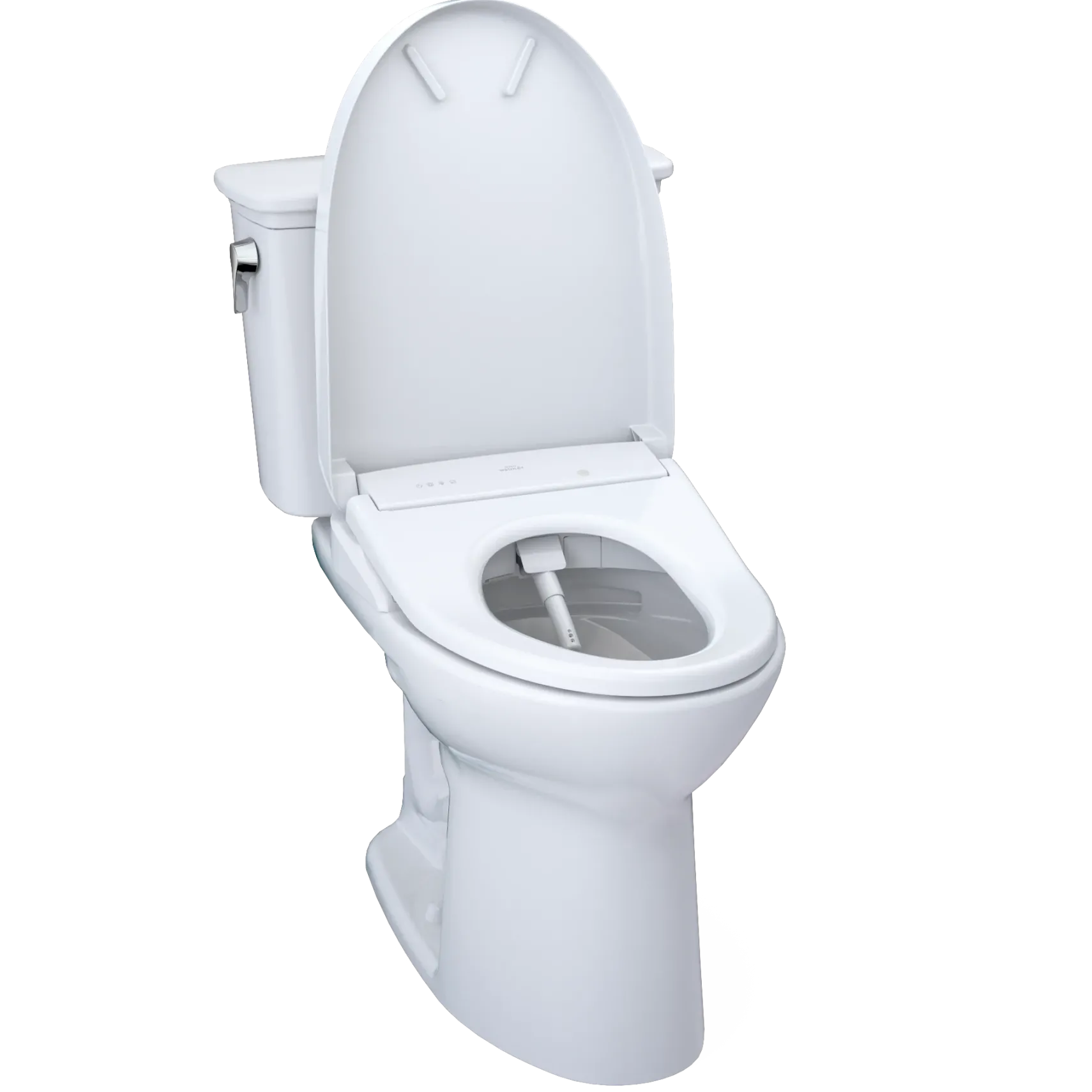 TOTO Drake Transitional WASHLET+ Two-Piece Elongated 1.28 GPF Universal Height TORNADO FLUSH Toilet with S7 Contemporary Bidet Seat, Cotton White, Vitreous China|Plastic, MW7864726CEFG#01