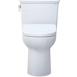 TOTO Drake Transitional WASHLET+ Two-Piece Elongated 1.28 GPF Universal Height TORNADO FLUSH Toilet with S7A Contemporary Bidet Seat, Cotton White, Vitreous China|Plastic, MW7864736CEFG#01