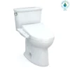 TOTO Drake Transitional WASHLET+ Two-Piece Elongated 1.28 GPF Universal Height TORNADO FLUSH Toilet with C2 Bidet Seat, Cotton White, Vitreous China, MW7863074CEFG.10#01