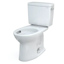TOTO Drake Two-Piece Elongated 1.28 GPF Universal Height TORNADO FLUSH Toilet with CEFIONTECT and Right-Hand Trip Lever, Cotton White, Vitreous China, CST776CEFRG#01