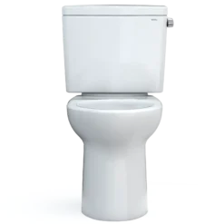 TOTO Drake Two-Piece Elongated 1.28 GPF Universal Height TORNADO FLUSH Toilet with CEFIONTECT and Right-Hand Trip Lever, Cotton White, Vitreous China, CST776CEFRG#01