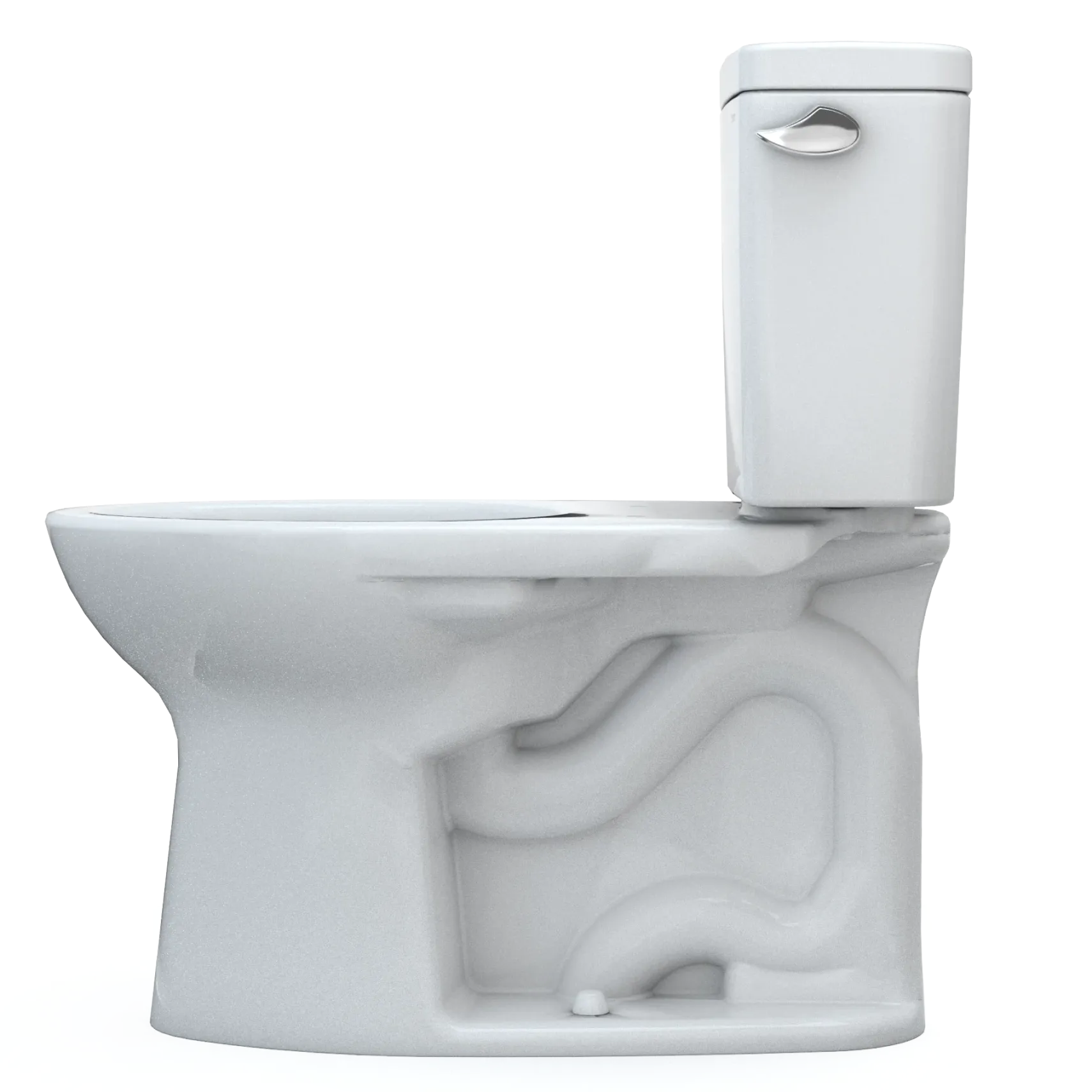 TOTO Drake Two-Piece Elongated 1.28 GPF Universal Height TORNADO FLUSH Toilet with CEFIONTECT and Right-Hand Trip Lever, Cotton White, Vitreous China, CST776CEFRG#01