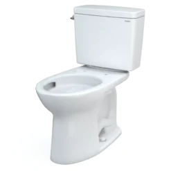 TOTO Drake Two-Piece Elongated 1.28 GPF Universal Height TORNADO FLUSH Toilet with CEFIONTECT, Cotton White, Vitreous China, CST776CEFG#01