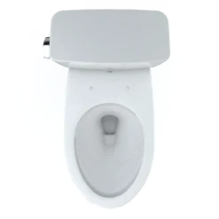 TOTO Drake Two-Piece Elongated 1.28 GPF Universal Height TORNADO FLUSH Toilet with CEFIONTECT, Cotton White, Vitreous China, CST776CEFG#01
