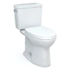 TOTO Drake Two-Piece Elongated 1.6 GPF Universal Height TORNADO FLUSH Toilet with CEFIONTECT and SoftClose Seat, WASHLET+ Ready, Cotton White, Vitreous China, MS776124CSFG#01