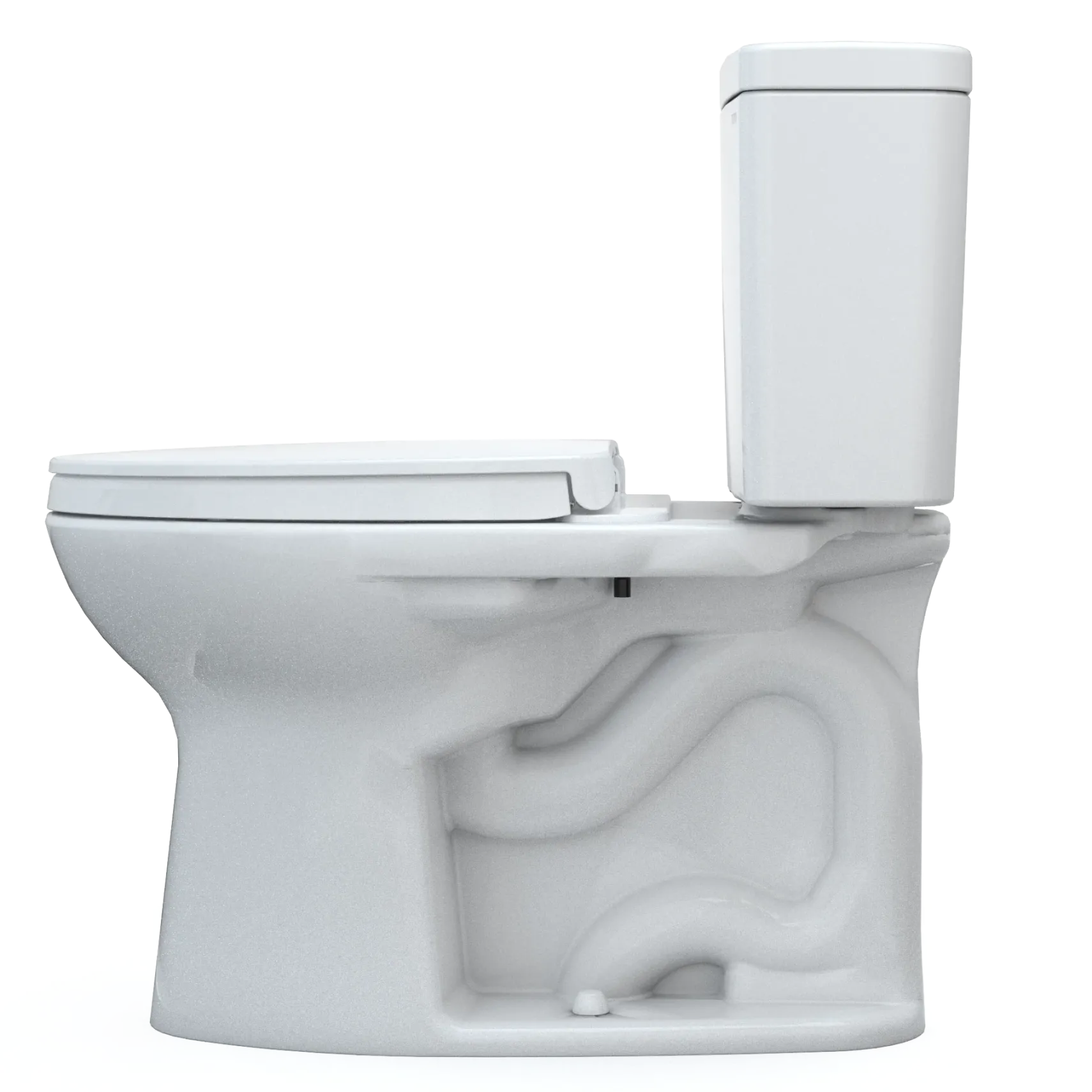 TOTO Drake Two-Piece Elongated 1.6 GPF Universal Height TORNADO FLUSH Toilet with CEFIONTECT and SoftClose Seat, WASHLET+ Ready, Cotton White, Vitreous China, MS776124CSFG#01