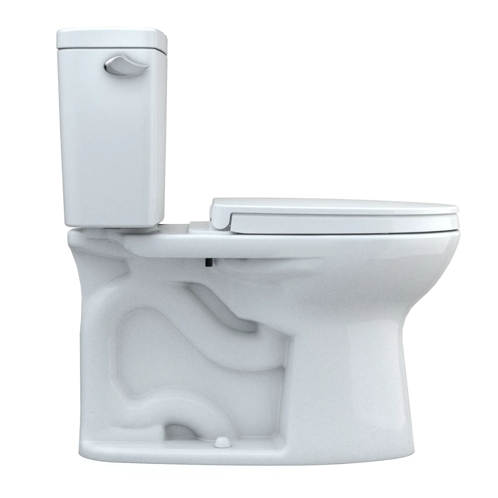 TOTO Drake Two-Piece Elongated 1.6 GPF Universal Height TORNADO FLUSH Toilet with CEFIONTECT and SoftClose Seat, WASHLET+ Ready, Cotton White, Vitreous China, MS776124CSFG#01