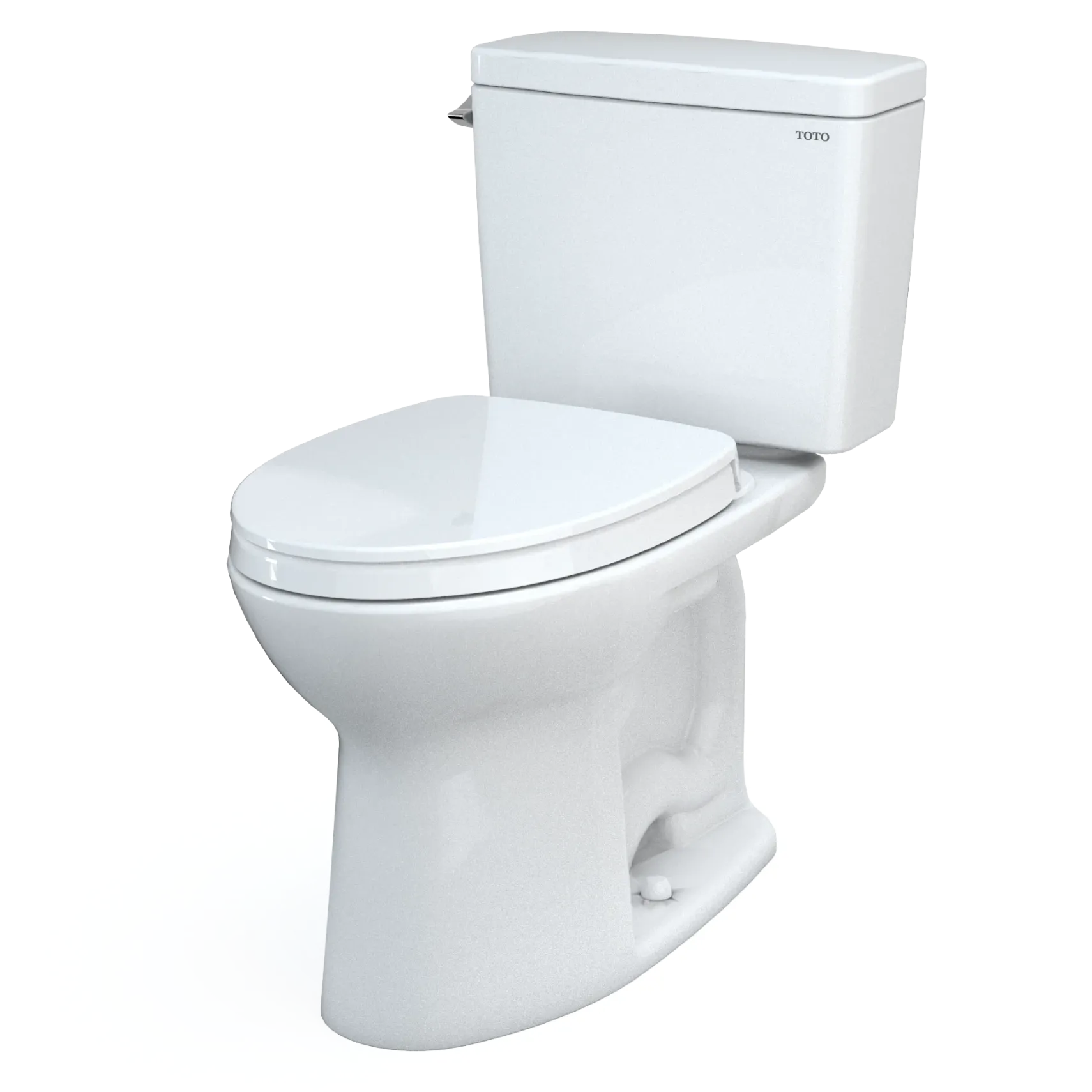 TOTO Drake Two-Piece Elongated 1.6 GPF Universal Height TORNADO FLUSH Toilet with CEFIONTECT and SoftClose Seat, WASHLET+ Ready, Cotton White, Vitreous China, MS776124CSFG#01