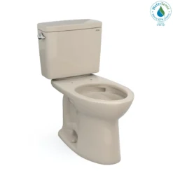 TOTO Drake Two-Piece Elongated 1.28 GPF Universal Height TORNADO FLUSH Toilet with CEFIONTECT, Bone, Vitreous China, CST776CEFG#03