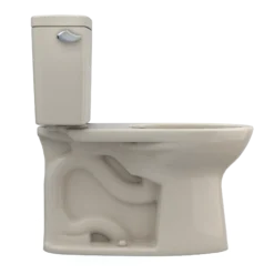 TOTO Drake Two-Piece Elongated 1.28 GPF Universal Height TORNADO FLUSH Toilet with CEFIONTECT, Bone, Vitreous China, CST776CEFG#03