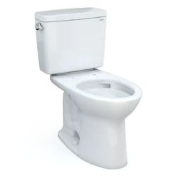 TOTO Drake Two-Piece Elongated 1.6 GPF Universal Height TORNADO FLUSH Toilet with CEFIONTECT and 10 Inch Rough-In, Cotton White, Vitreous China, CST776CSFG.10#01