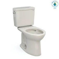 TOTO Drake Two-Piece Elongated 1.28 GPF Universal Height TORNADO FLUSH Toilet with CEFIONTECT, Sedona Beige, Vitreous China, CST776CEFG#12
