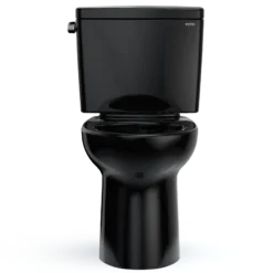 TOTO Drake Two-Piece Elongated 1.28 GPF Universal Height TORNADO FLUSH Toilet, Ebony, Vitreous China, CST776CEF#51