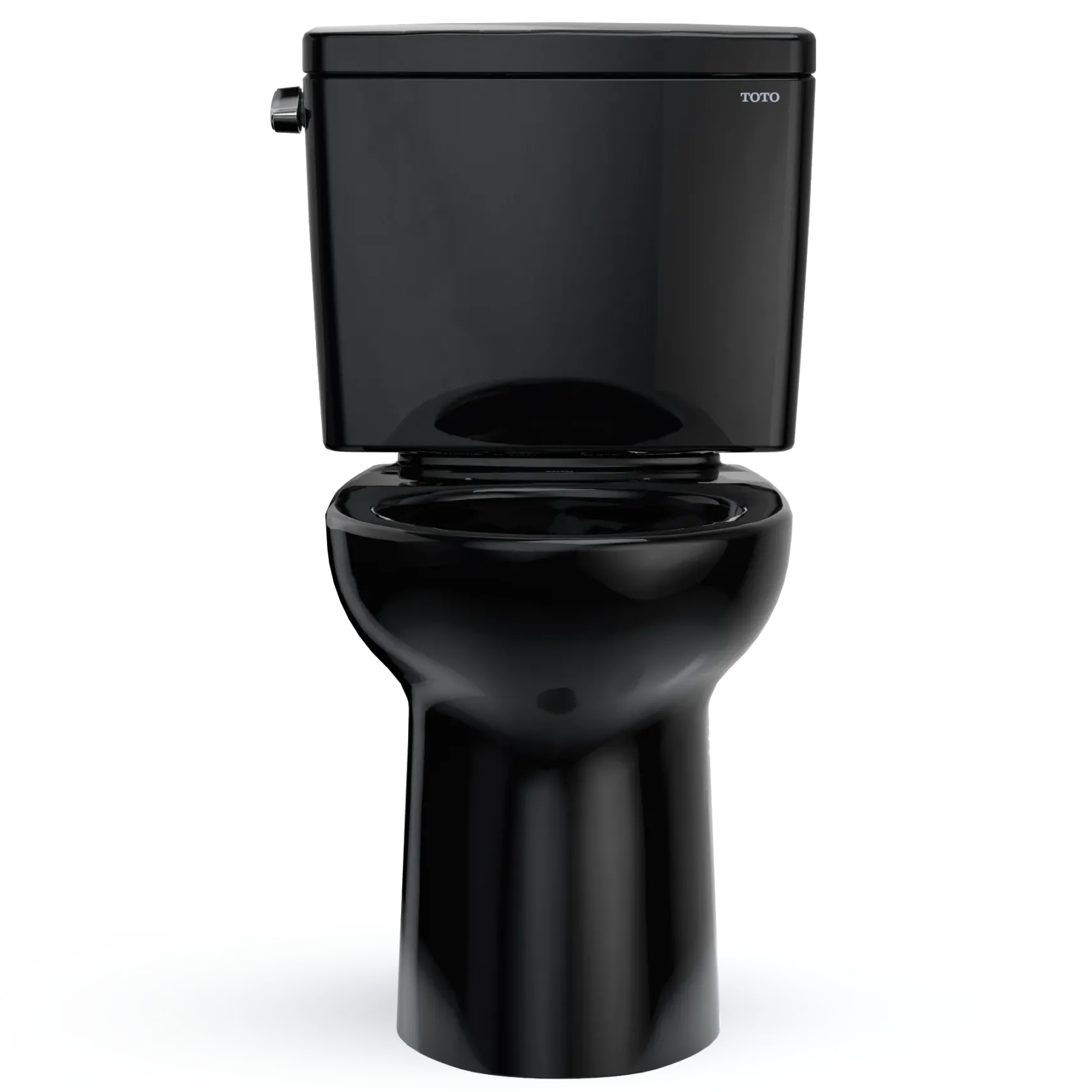 TOTO Drake Two-Piece Elongated 1.28 GPF Universal Height TORNADO FLUSH Toilet, Ebony, Vitreous China, CST776CEF#51