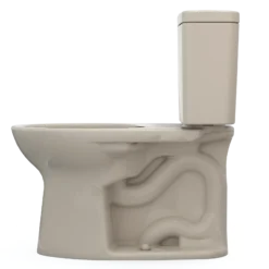 TOTO Drake Two-Piece Elongated 1.6 GPF Universal Height TORNADO FLUSH Toilet with CEFIONTECT, Bone, Vitreous China, CST776CSFG#03