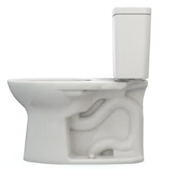TOTO Drake Two-Piece Elongated 1.28 GPF Universal Height TORNADO FLUSH Toilet with CEFIONTECT, Colonial White, Vitreous China, CST776CEFG#11