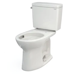 TOTO Drake Two-Piece Elongated 1.28 GPF Universal Height TORNADO FLUSH Toilet with CEFIONTECT, Colonial White, Vitreous China, CST776CEFG#11