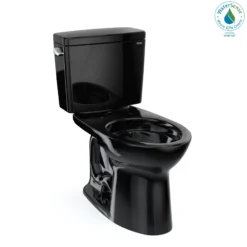 TOTO Drake Two-Piece Elongated 1.28 GPF TORNADO FLUSH Toilet, Ebony, Vitreous China, CST776CE#51