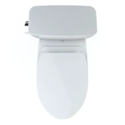 TOTO Drake Two-Piece Elongated 1.28 GPF TORNADO FLUSH Toilet with CEFIONTECT and SoftClose Seat, WASHLET+ Ready, Cotton White, Vitreous China, MS776124CEG#01