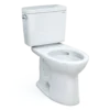 TOTO Drake Two-Piece Elongated 1.6 GPF Universal Height TORNADO FLUSH Toilet with CEFIONTECT, Cotton White, Vitreous China, CST776CSFG#01